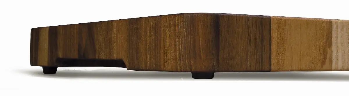 Planche à découper bois debout dégradé  Frêne/Noyer 38 x 30 x 4.5 cm (épaisseur bois 4 cm)