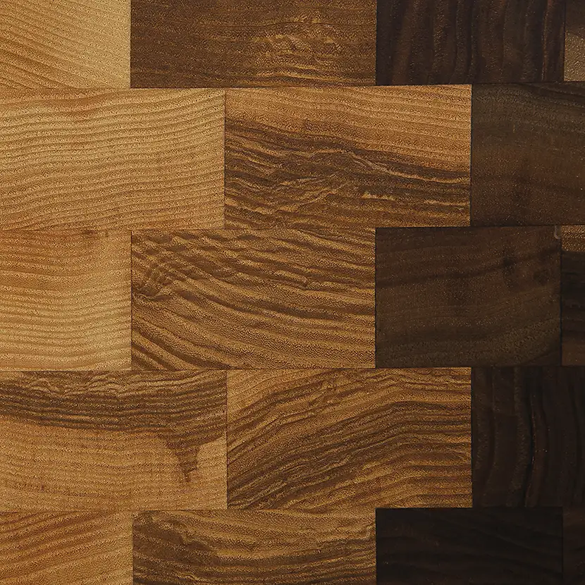 Planche à découper bois debout dégradé  Frêne/Noyer 38 x 30 x 4.5 cm (épaisseur bois 4 cm)