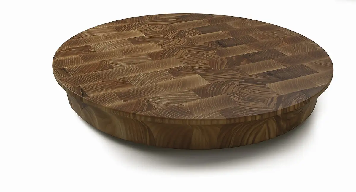 Billot rond en Frêne-Olivier diamètre 38.5 x 6 cm (épaisseur bois 5 cm)