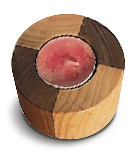 3 Bougeoirs En Noyer et Frêne