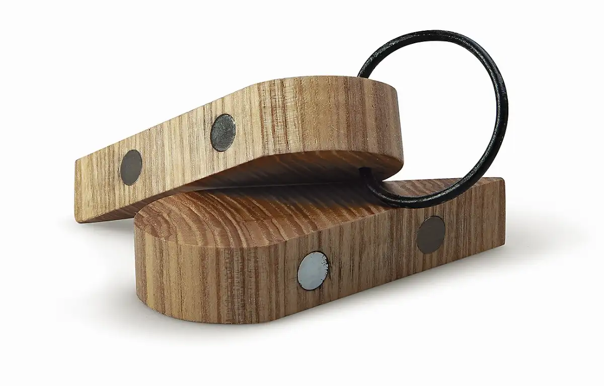 lot de 2 accroches-cœur en Frêne-Olivier