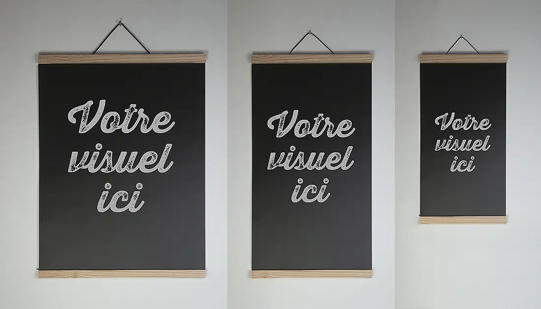 Porte-affiche en frêne 43 x 3 cm