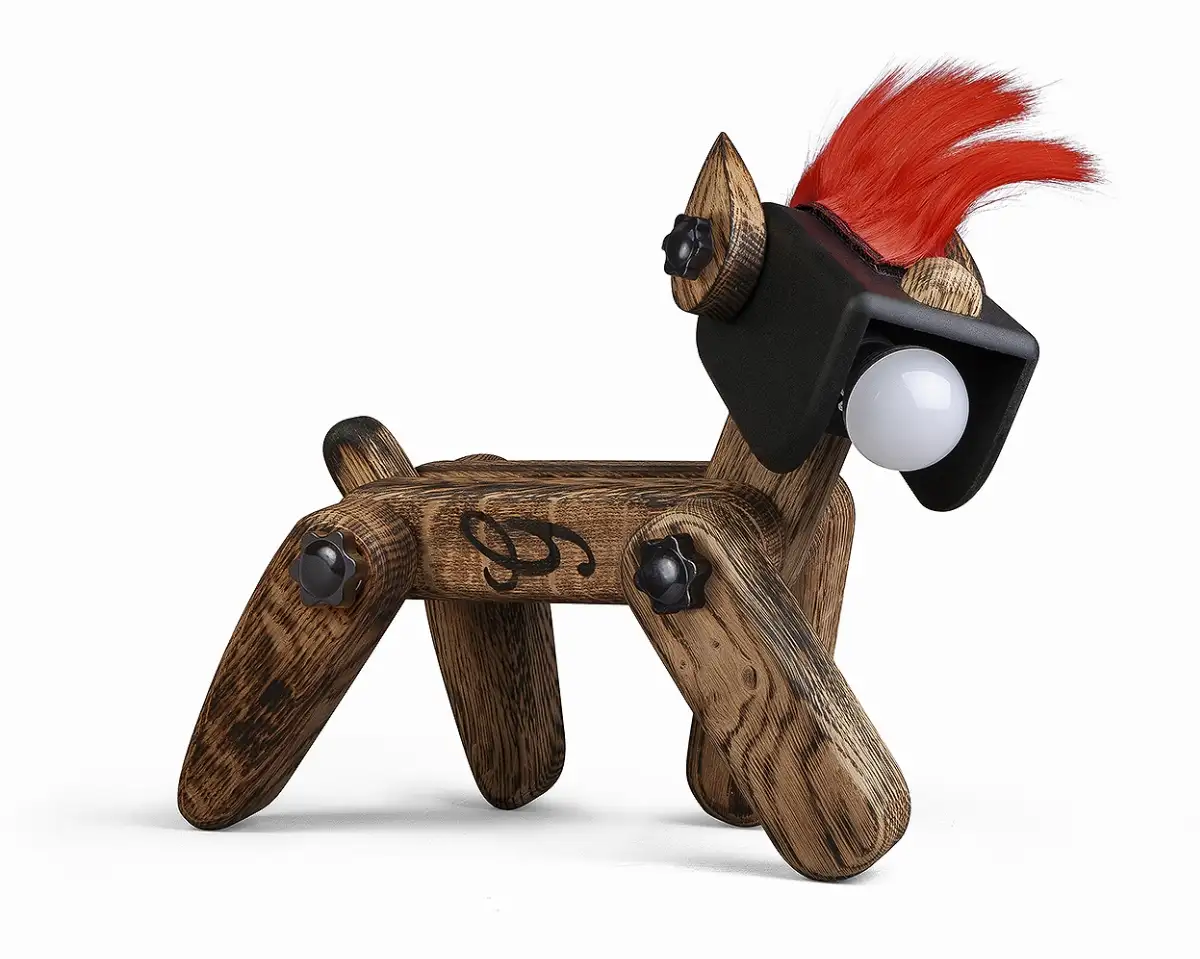 Dogui Punk Rouge - Finition Chêne bringé