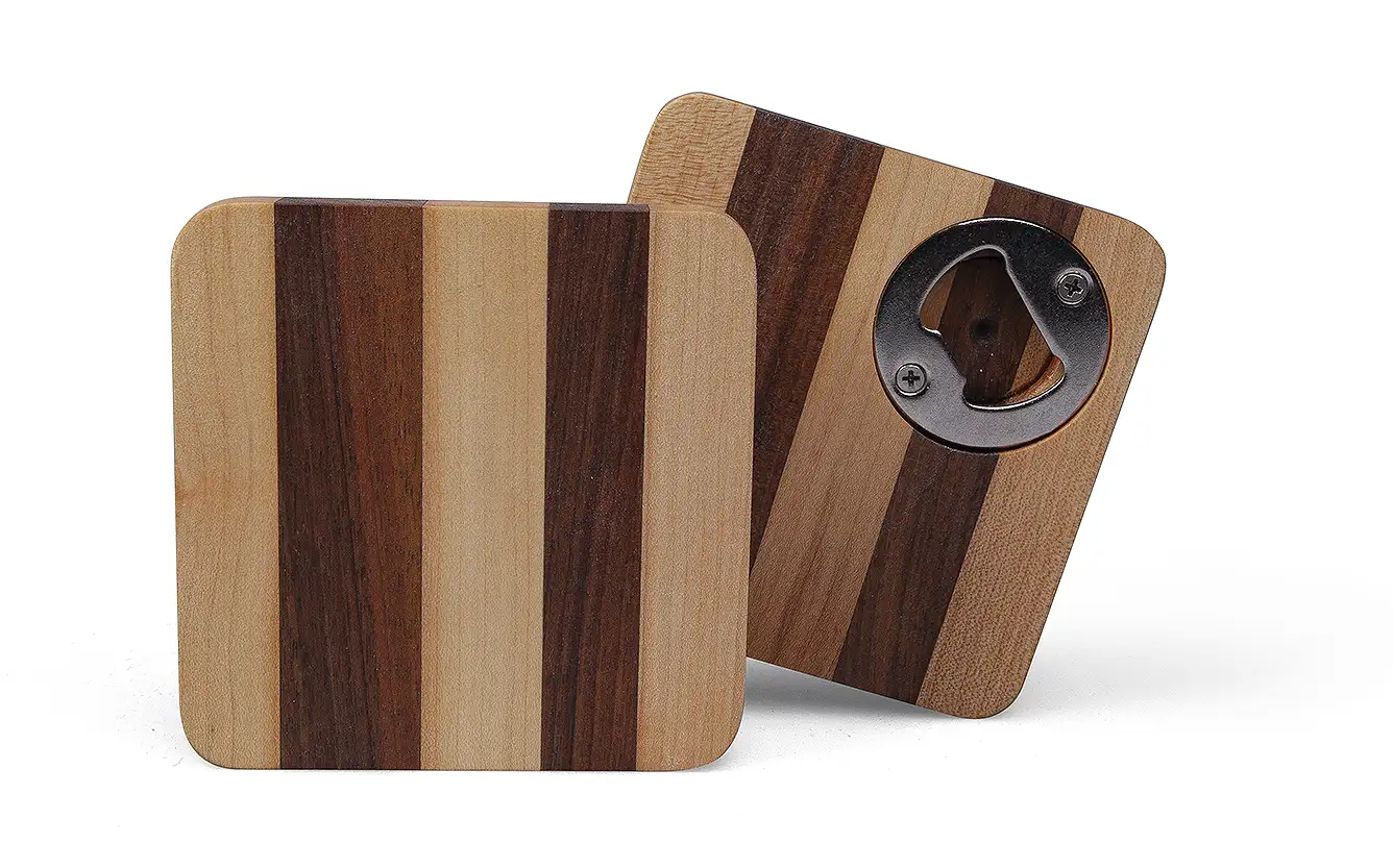 Lot de 5 Dessous de verre (sous-bock) en bois précieux