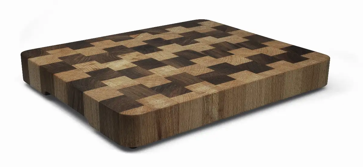 Planche à découper en hêtre et Noyer  28 x 35 x 5 cm (épaisseur bois 4 cm)